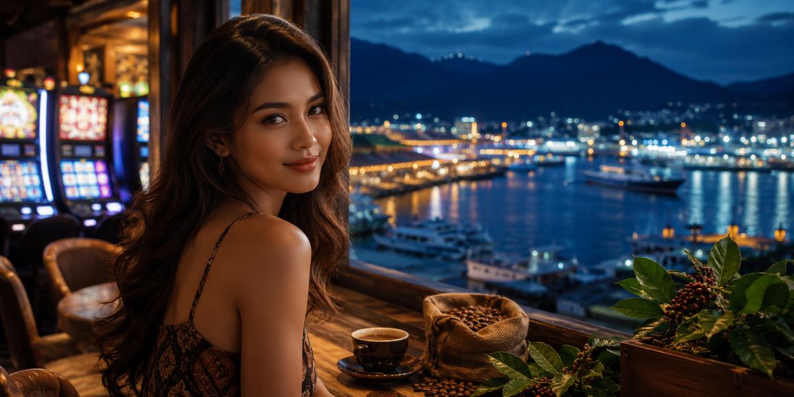 Seseorang menikmati kopi sambil memantau informasi taruhan olahraga di layar ponsel