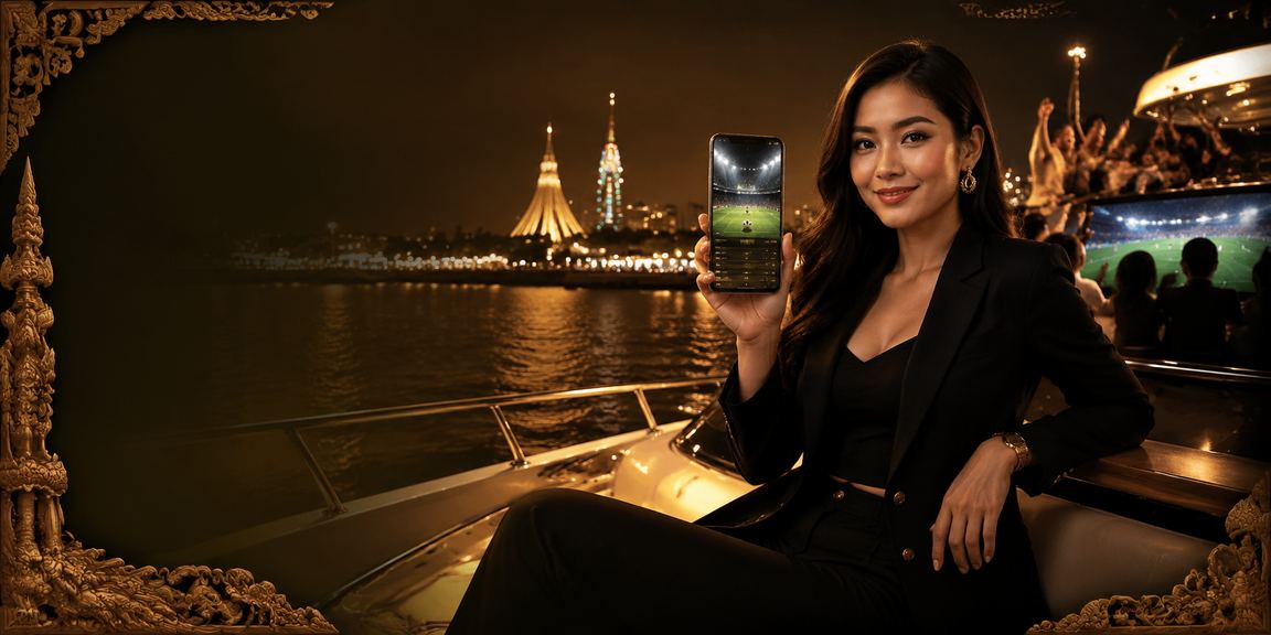 Pengguna mengakses kasino mobile di tepi pantai dengan tampilan layar ponsel yang jelas