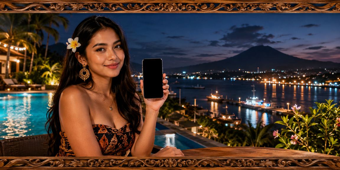 Model Vietnam memperhatikan informasi taruhan olahraga di layar dengan ekspresi serius